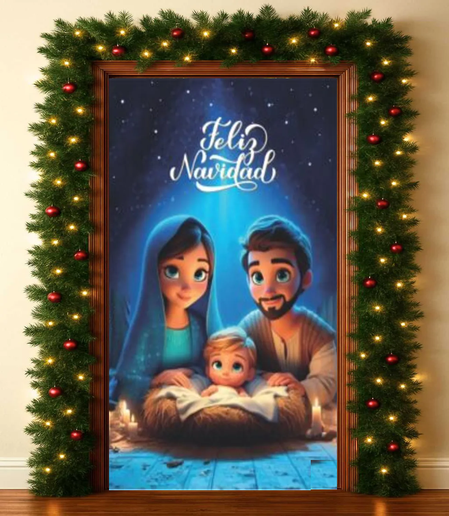 Funda Navideña Para Puertas de 2.40cm x 1.10cm