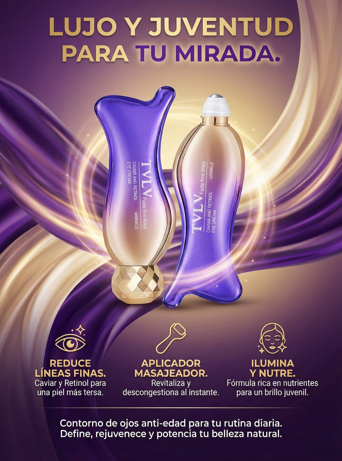 Contorno de Ojos Reafirmante Antiarrugas con Gua Sha