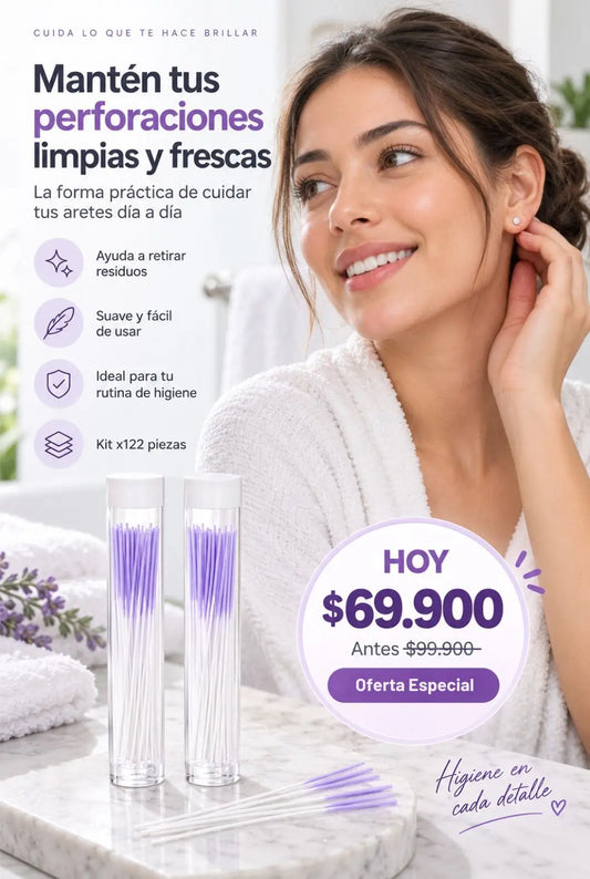 Hilo Limpiador para Perforaciones + Diseño Ultrafino + Kit x122 Piezas + Higiene Diaria Fácil