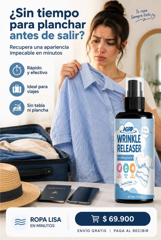 Removedor de Arrugas para Ropa-Fórmula de Acción Rápida 40 ml — Ropa lisa y lista en minutos