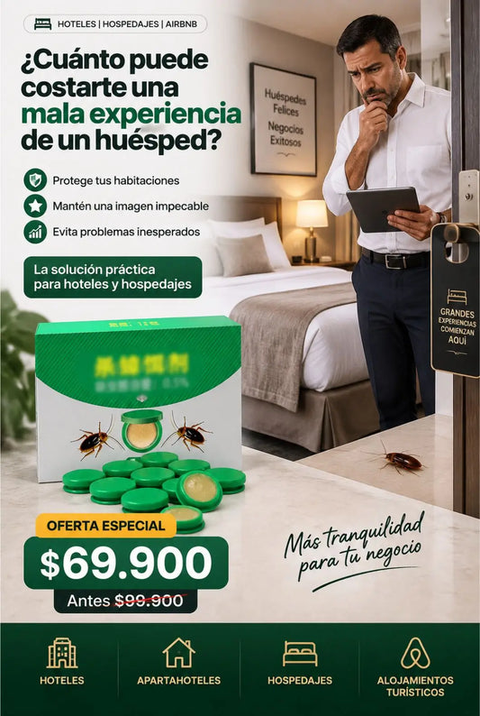 Cebo Anticucarachas Profesional + Uso Discreto + Protección para Hoteles+ Pack de 12