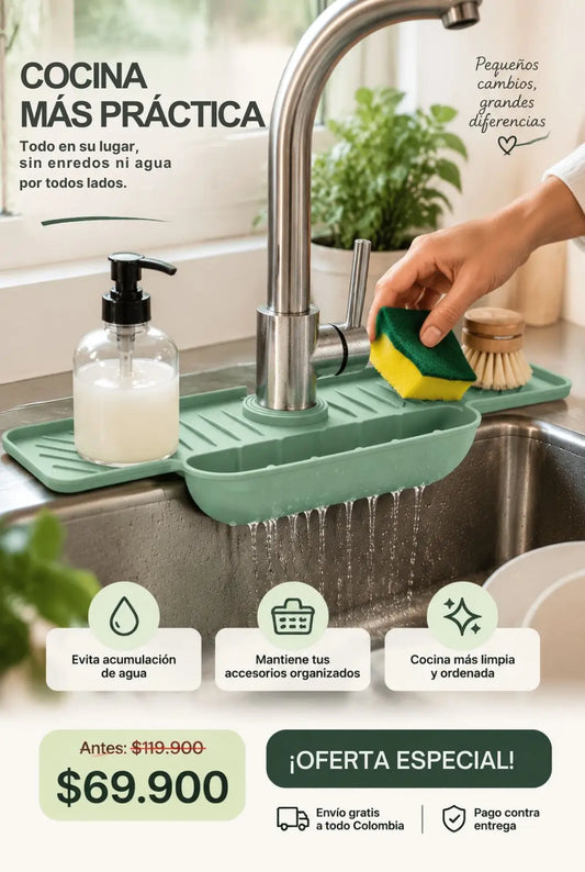 Bandeja Escurridora Universal + Drenaje Inteligente + Tamaño 45.5 cm + Espacios Más Limpios