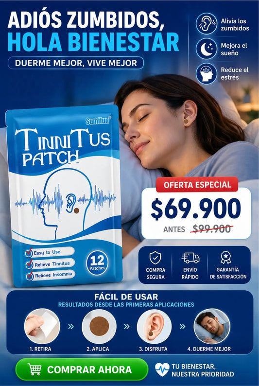 🔇 Parche Alivio Tinnitus x12 Unidades – Reduce el Zumbido y Descansa Mejor