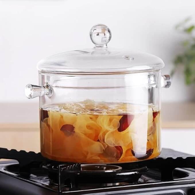 GlassChef™ Olla De Vidrio Grueso Borosilicato 1500ml Multifuncional con Tapa🍲🍥