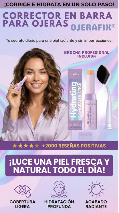 OjeraFix Corrector en Barra para Ojera | 4 Tonos + Brocha Incluida