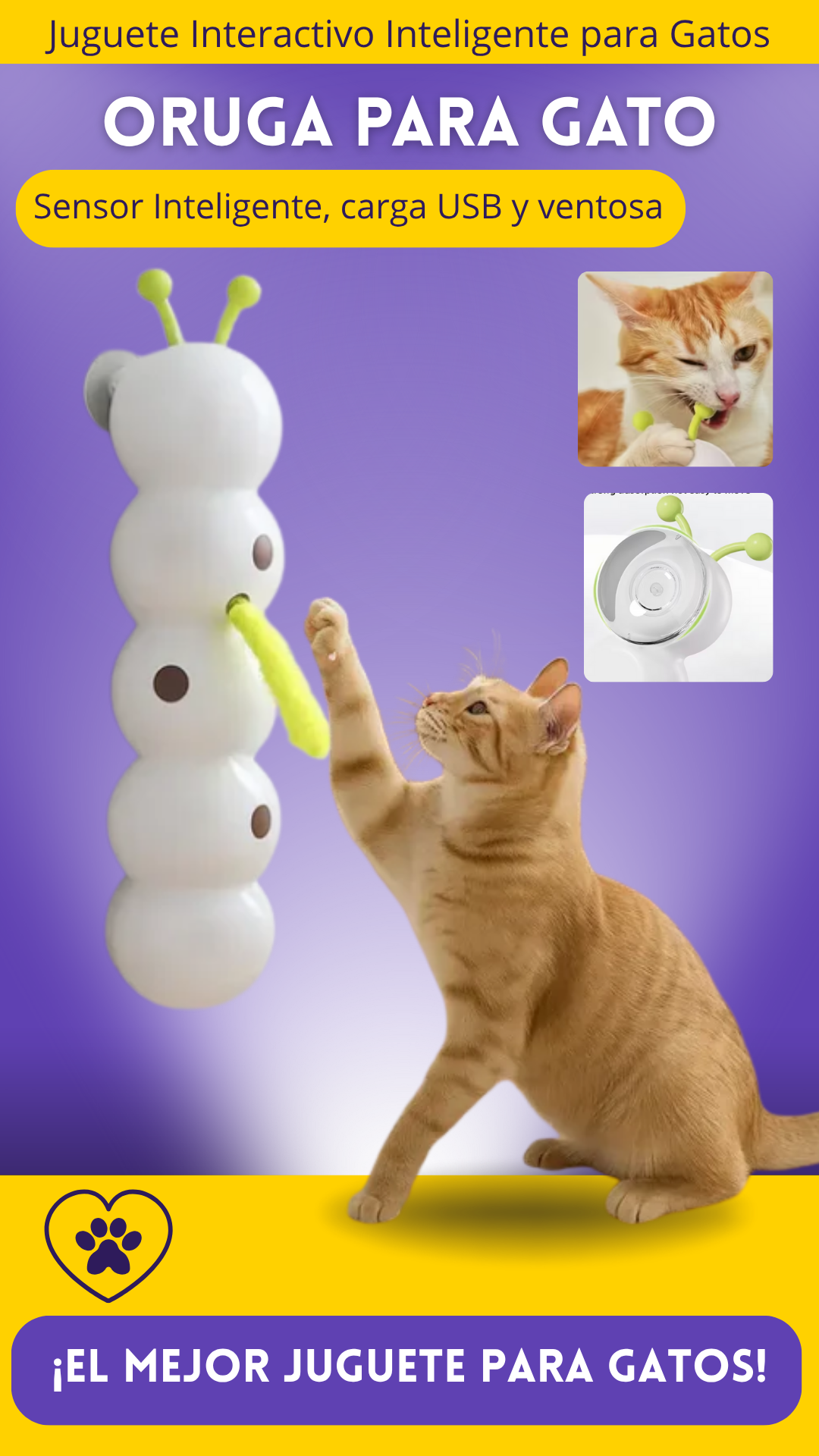 Oruga Juguete Inteligente Para Gato