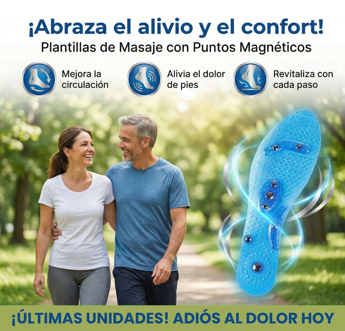 NeoPlant™ Plantillas Ortopédicas Magnéticas con Acupresión👣