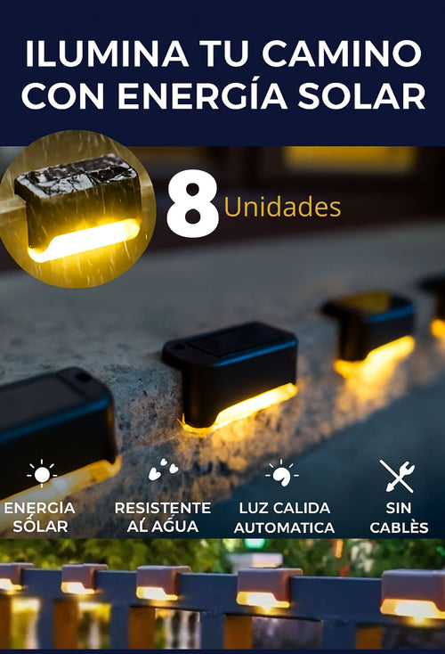 Kit de 8 Luces Solares LED con Sensor
