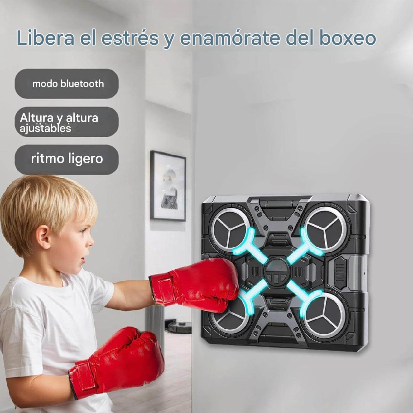 Máquina de Boxeo Musical Multiusos Con luz LED Control de Intensidad Dinámico Para Toda la Familia💪🥊