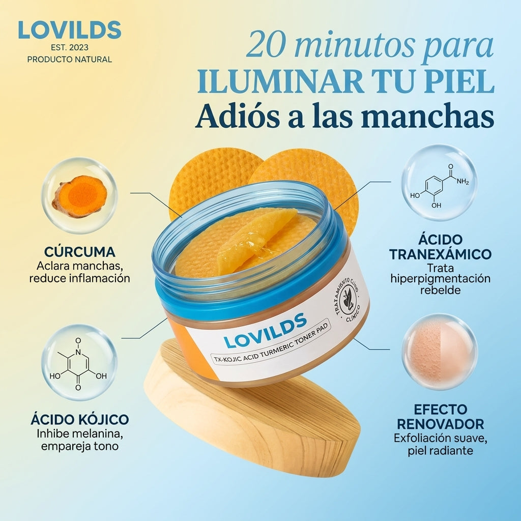 Almohadillas Despigmentantes Cúrcuma + Ácido Kójico