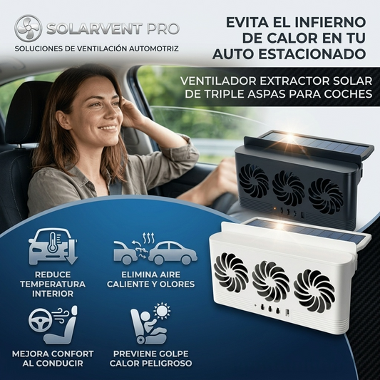 Ventilador Para Auto Con Panel Solar Y Encendido Automático