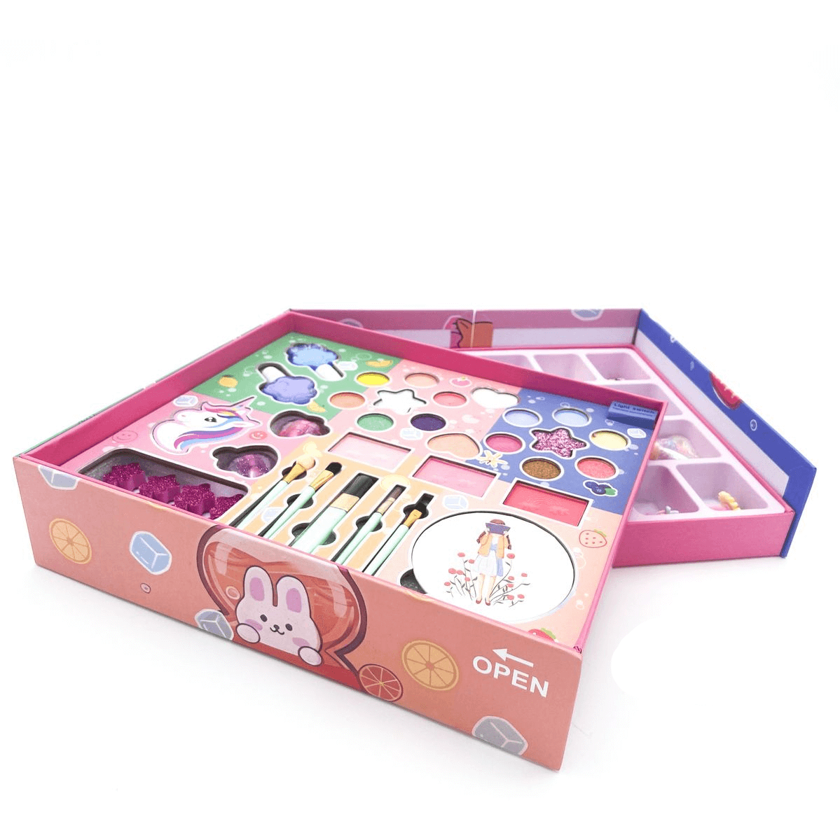 Magic Beauty Box💟 Kit De Maquillaje con Joyería Para Niñas Con Luces No Tóxico 🎁