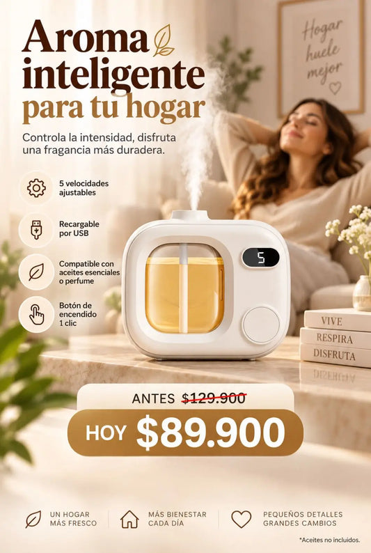 Difusor de Fragancias Portátil | Recargable por USB | Batería 500 mAh | Frescura sin Complicaciones
