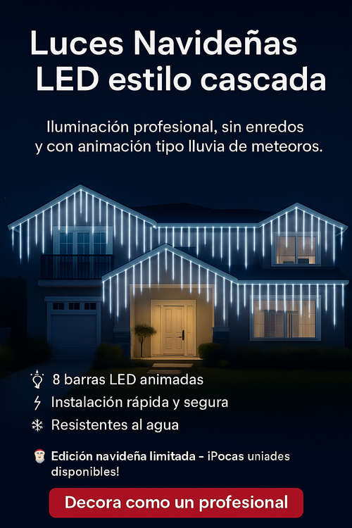luces navideñas LED estilo cascada 50cm